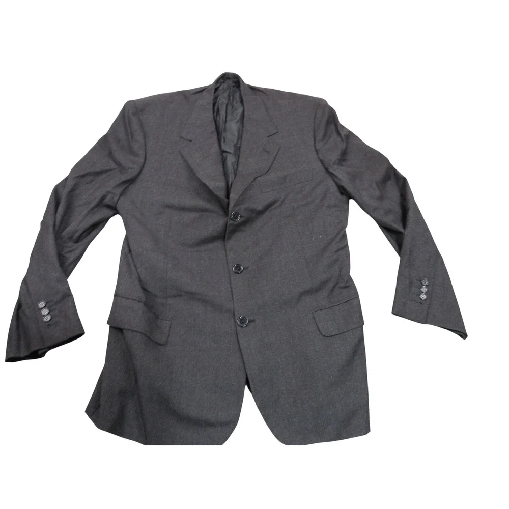 Brioni Nomentano Mens 44R Gray Wool 3 Button Hand Tailored Suit Jacket Blazer
